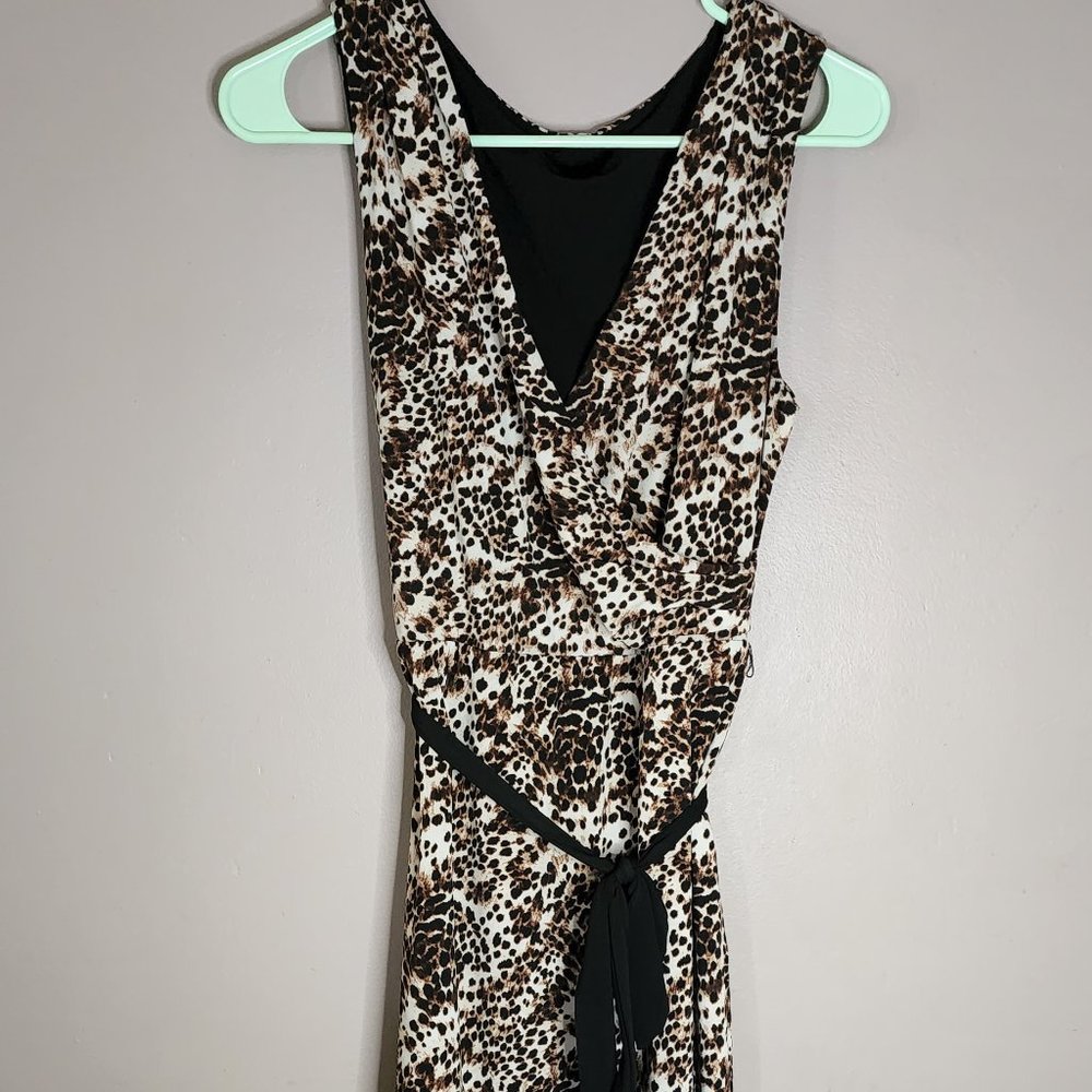 Leopard Print V-Neck Dress
